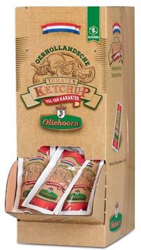 Oliehoorn Tomatenketchup, doos van 150 zakjes van 15 ml