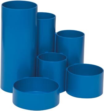 MAULtubo pennenbak, 6 vaks, &Oslash; 15 x 12,5 cm, voor 85% uit gerecycleerd PS, blauw