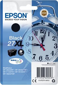 Epson inktcartridge 27XL, 1.100 pagina&#039;s, OEM C13T27114012, zwart