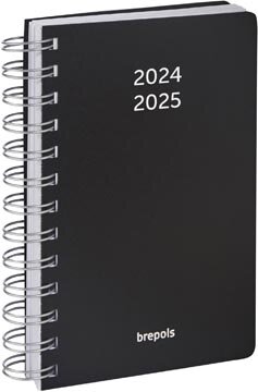 Brepols schoolagenda Wire-O, zwart, 2024-2025