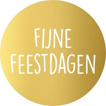 KP etiket &quot;Fijne Feestdagen&quot;, diameter 40 mm, 2024, rol van 250 stuks