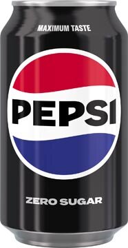 Pepsi Zero Sugar frisdrank, blik van 33 cl, pak van 24 stuks