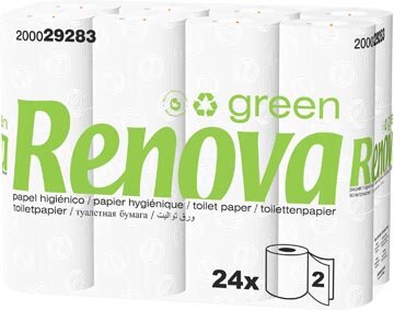 Renova Green toiletpapier, 2-laags, 130 vellen, pak van 96 rollen