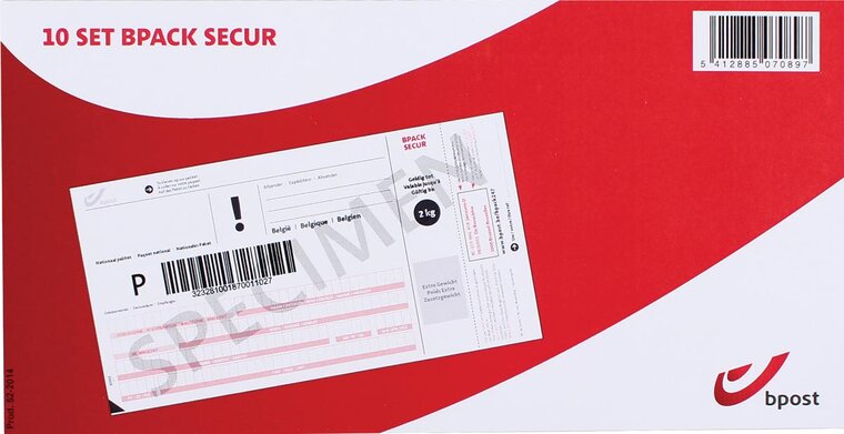 Bpost frankeeretiketten Bpack secur, 10 vouchers