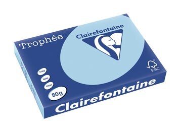 Clairefontaine Troph&eacute;e Pastel, gekleurd papier, A3, 80 g, 500 vel, blauw