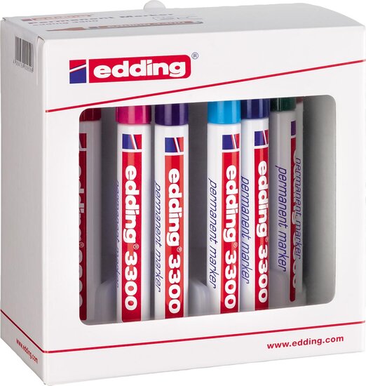 Edding permanent marker e-3300 doos van 10 stuks in geassorteerde kleuren