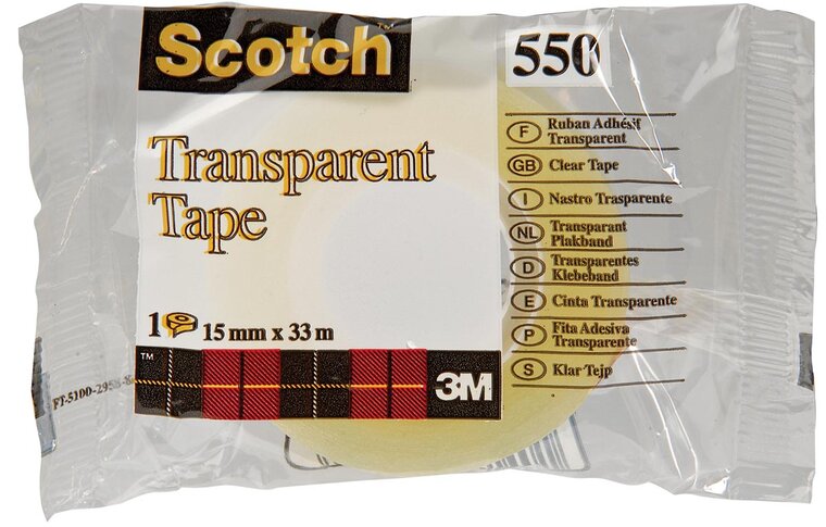 Scotch transparante tape 550 ft 15 mm x 33 m