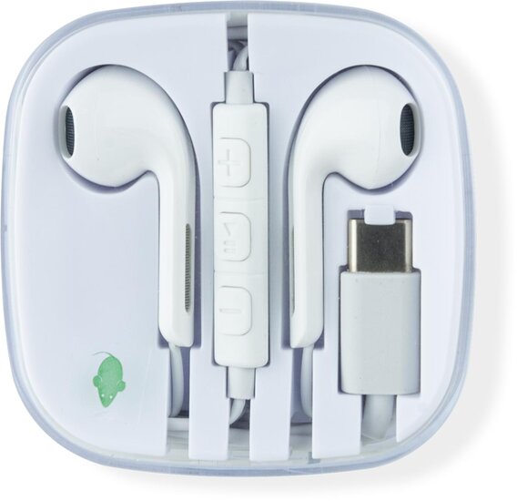 Greenmouse oortjes, USB-C, wit