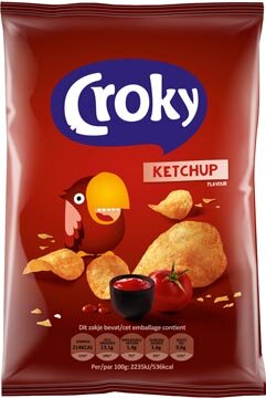 Croky chips ketchup, zakje van 100 g