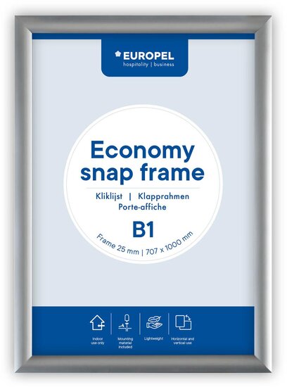 Europel clicklijst Economy, lijst 25 mm, ft B1, zilver