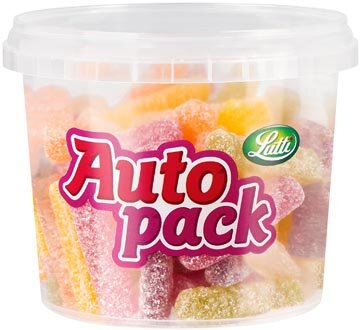 Lutti autopack snoep zure sticks, doos van 175 g