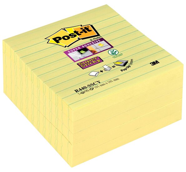 Post-it Super Sticky Z-notes, 90 vel, ft 101 x 101 mm, gelijnd