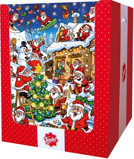 Friedel chocolade adventskalender, doos van 65 g