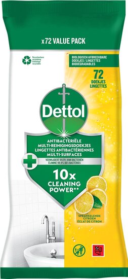 Dettol reinigingsdoekjes citrus, pak van 72 stuks