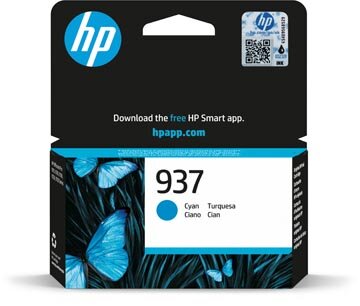 HP inktcartridge 937, 800 pagina's, OEM 4S6W2NE, cyaan