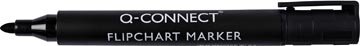 Q-CONNECT flipchartmarker, 2-3 mm, ronde punt, met clip, zwart