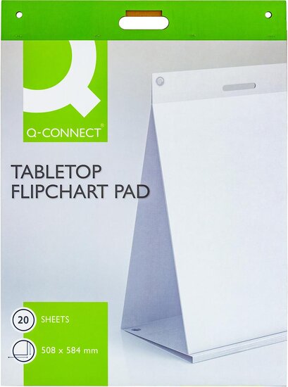 Q-CONNECT tafelflipchart, zelfklevend, ft 508 x 584 mm, 20 vel