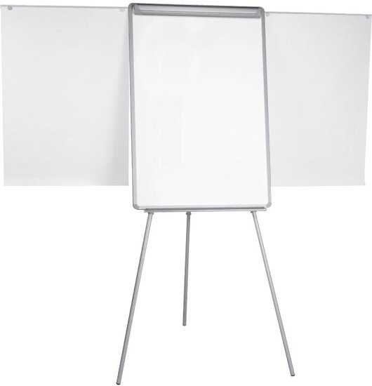 Q-CONNECT flipchart, magnetisch, met 2 uitschuifbare papierhouders, grijs