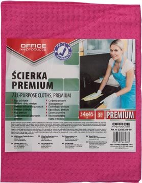 OFFICE products huishouddoekjes, premium, ft 34 x 45 cm, geassorteerde kleuren, pak van 5 stuks