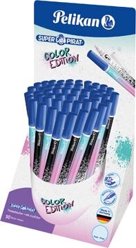 Pelikan inktuitwisser Super Pirat, medium punt, color edition, display van 50 stuks
