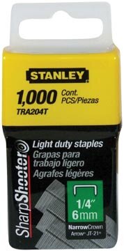Stanley nietjes type A, 6 mm, doos van 1.000 nietjes