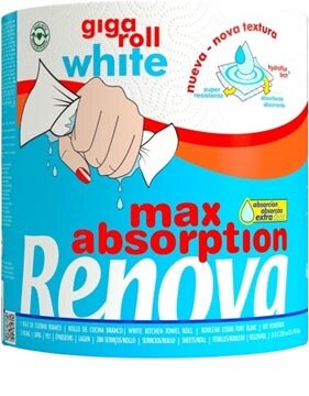 Renova keukenpapier Maxi Absorption gigarol, 2-laags, 280 vel per rol, pak van 6 rollen