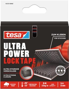 Tesa Lock tape Ultra power, ft 25 mm x 1 m, blister van 1 stuk