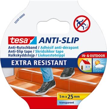 Tesa anti-slip tape, ft 5 m x 25 mm, transparant