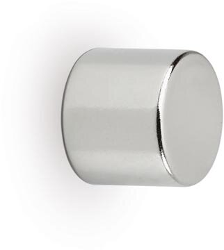 MAUL neodymium cylinder magneet, ft 10 x 10 x 10 mm, trekkracht 4 kg, zilver, blister van 10 stuks