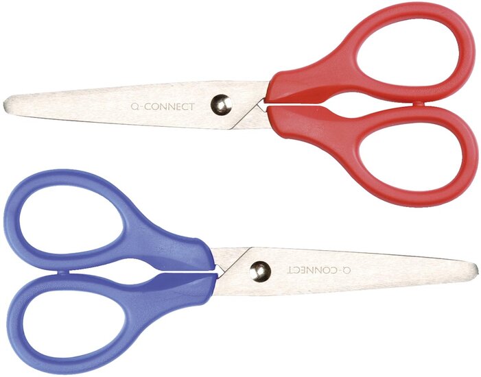Q-CONNECT schaar, 13 cm, symmetrische ogen, op blister