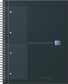 Oxford INTERNATIONAL Notebook, 160 bladzijden, ft A4+, geruit 5 mm, zwart