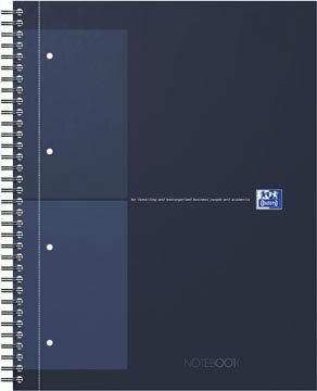 Oxford INTERNATIONAL Notebook, 160 bladzijden, ft A4+, geruit 5 mm, blauw