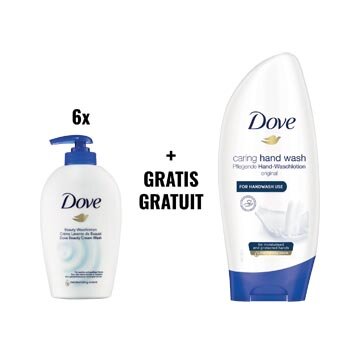 ACTIE DOVE: 6 x handzeep, flacon van 250 ml (ref. 1739560) + GRATIS 1 x handzeep, dop, flacon van 250 ml
