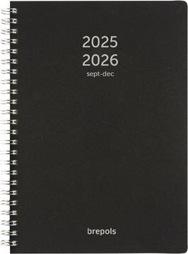 Brepols schoolagenda Weekly Notes Polyprop, zwart, 2025-2026