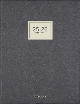 Brepols schoolagenda A4 Polyprop, zwart, 2025-2026