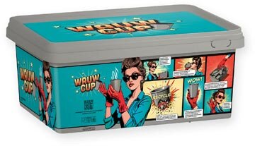 WAUW CUP herbruikbare beker, uit PP, 180 ml, herbruikbare doos van 150 stuks