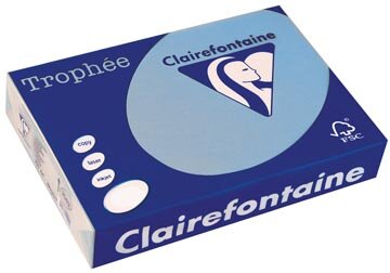 Clairefontaine Troph&eacute;e Intens, gekleurd papier, A3, 80 g, 500 vel, koningsblauw