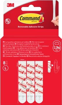 Command kleefstrips, large, wit, blister van 8 stuks