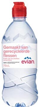 Evian water, fles van 75 cl, pak van 12 stuks
