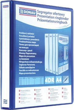 DONAU ringmap, PP, 4 ringen, 16 mm, blauw