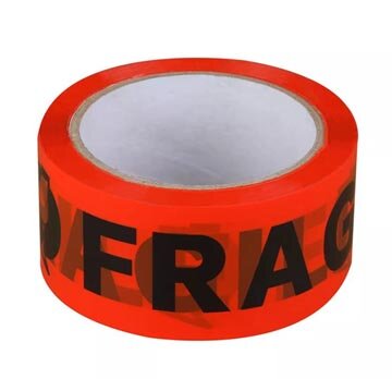 Verpakkingstape fragile breekbaar, ft 50 mm x 66 m, oranje