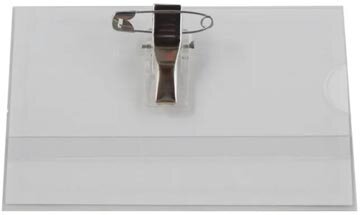 Badge met combiklem, ft 58 x 90 mm, doos van 100 stuks, inclusief etiketten