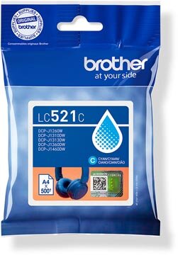Brother inktcartridge, 500 pagina&#039;s, OEM LC-521C, cyaan