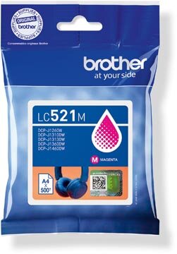Brother inktcartridge, 500 pagina&#039;s, OEM LC-521M, magenta