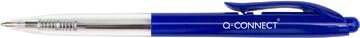 Q-CONNECT The Clicker balpen, intrekbaar, medium, doos van 20 stuks, blauw