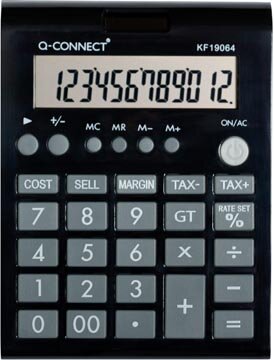 Q-CONNECT bureaurekenmachine KF19064, 12 cijfers, zwart