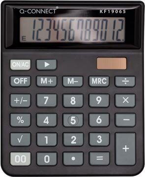 Q-CONNECT bureaurekenmachine KF19065, 12 cijfers, zwart