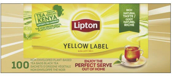 Lipton thee Feel Good Selection, Yellow label, zonder enveloppe, doos van 100 stuk