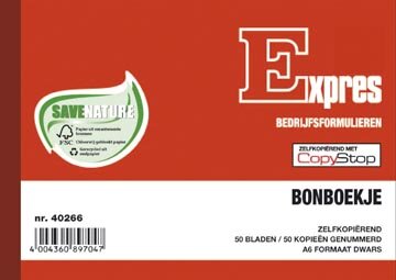 Sigel bonboekjes genummerd 1-50, 50 x 2 vel, zelfkopi&euml;rend