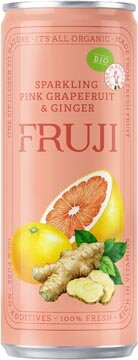 Fruji limonade, sparkling grapefruit & ginger Bio, blik van 25 cl, pak van 12 stuks